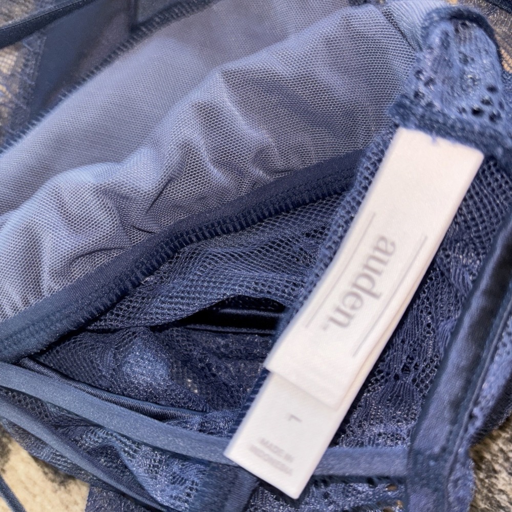 (2) Auden Royal Blue Lace Unlined Bralette Size XL - Picture 5 of 6